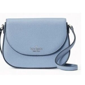 NWT Kate Spade ♠️ Saddle crossbody pebbles Leather bag.Muled Blue.$329